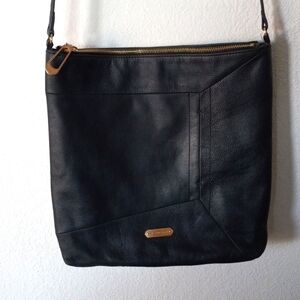 T Tahari Black Leather Crossbody Purse